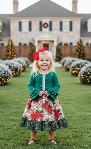 Ready to Ship Poinsettia dress Sz 2/3