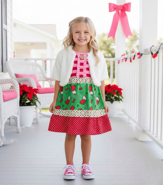 *One Available* sz 18mo- girl’s 5 Christmas Kitty dress
