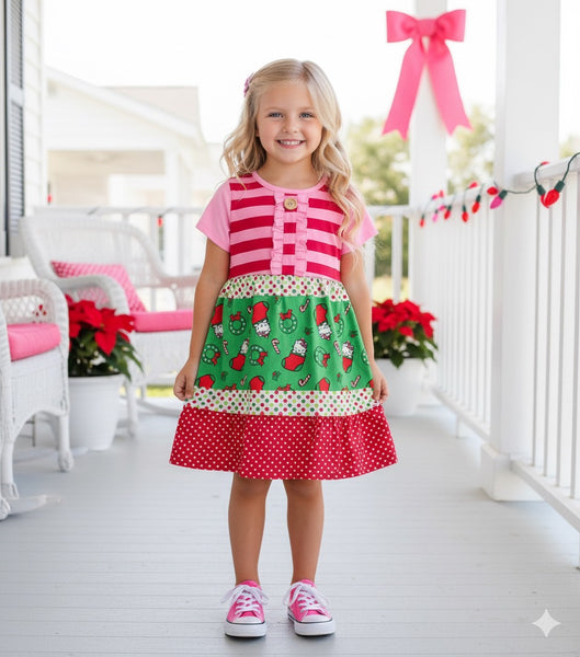 *One Available* sz 18mo- girl’s 5 Christmas Kitty dress