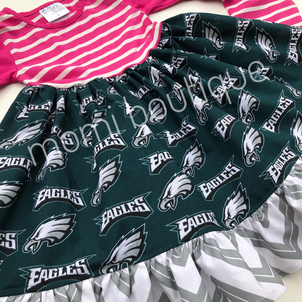 Sz 2/3 Long Sleeve Philadelphia Eagles dress