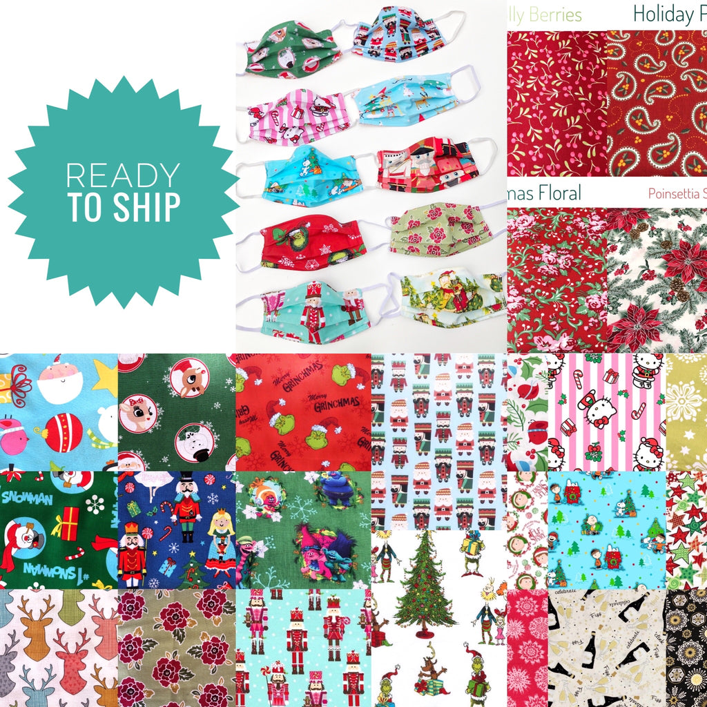 3 pack Mystery Christmas masks w/ adjustable straps