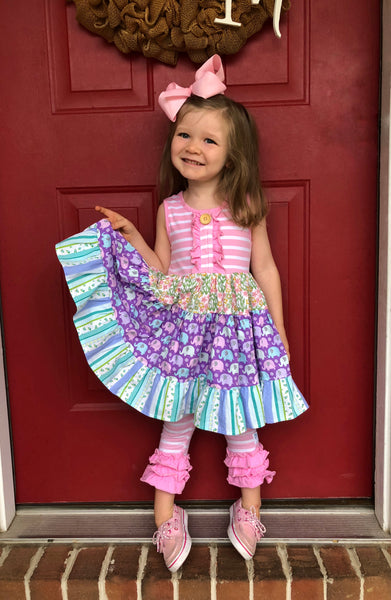 Rainbow Elephant Twirl dress
