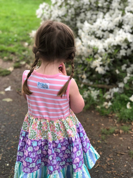 Rainbow Elephant Twirl dress