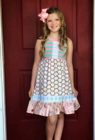 girl's back to school apple dress