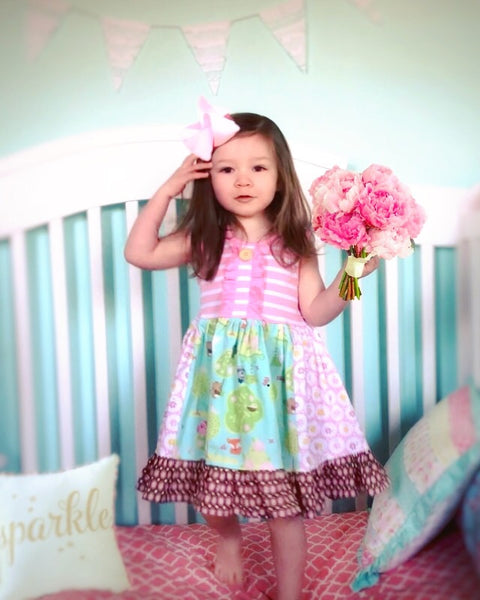 Springtime Friends of the forest dress