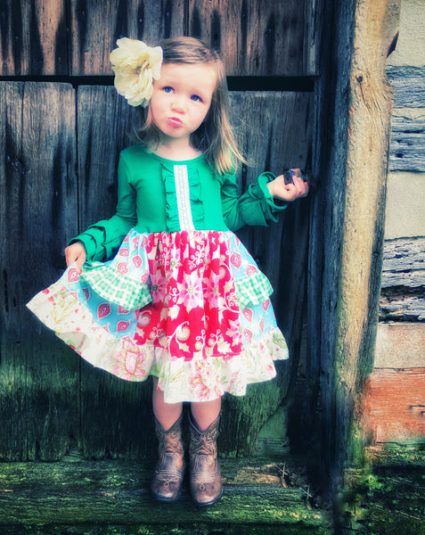 girls Christmas portrait dress