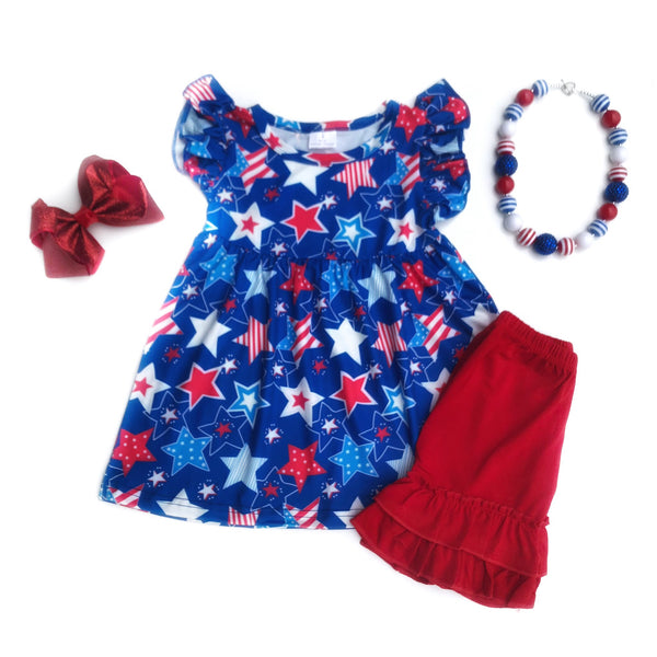All American Star tunic & shorts Sz 12/18mo